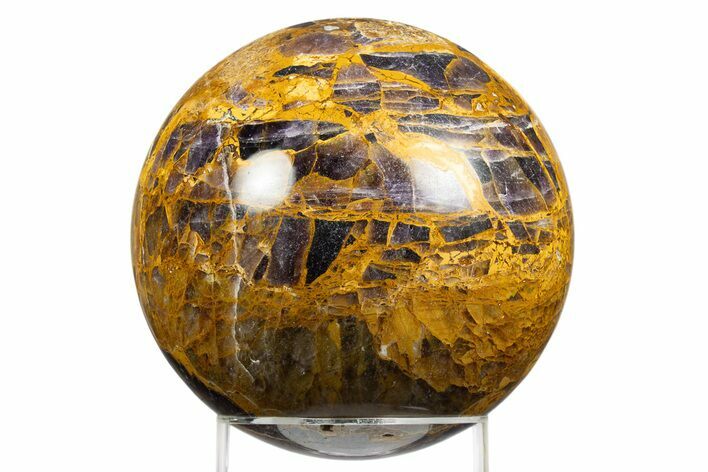 Polished Amethyst Sphere with Orange Jasper - Brazil #311722